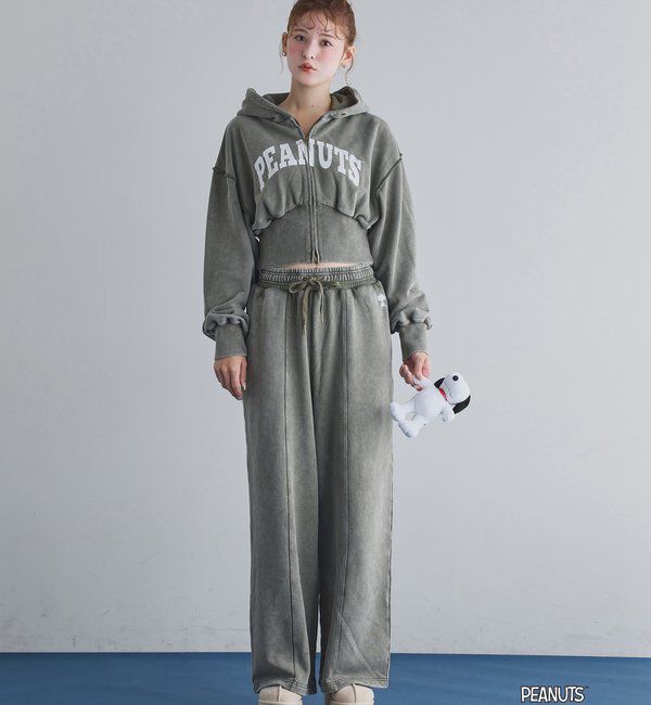  「【PEANUTSコラボ】スヌーピー刺繍入りスウェットパンツ」|その他|