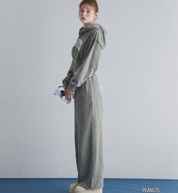  「【PEANUTSコラボ】スヌーピー刺繍入りスウェットパンツ」|その他|