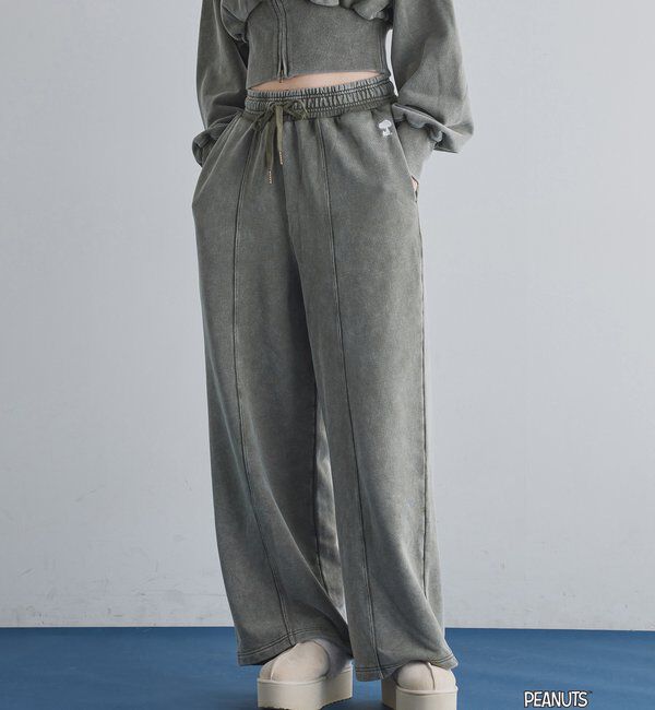  「【PEANUTSコラボ】スヌーピー刺繍入りスウェットパンツ」|その他|