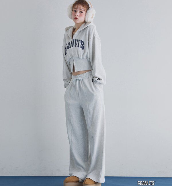  「【PEANUTSコラボ】スヌーピー刺繍入りスウェットパンツ」|その他|