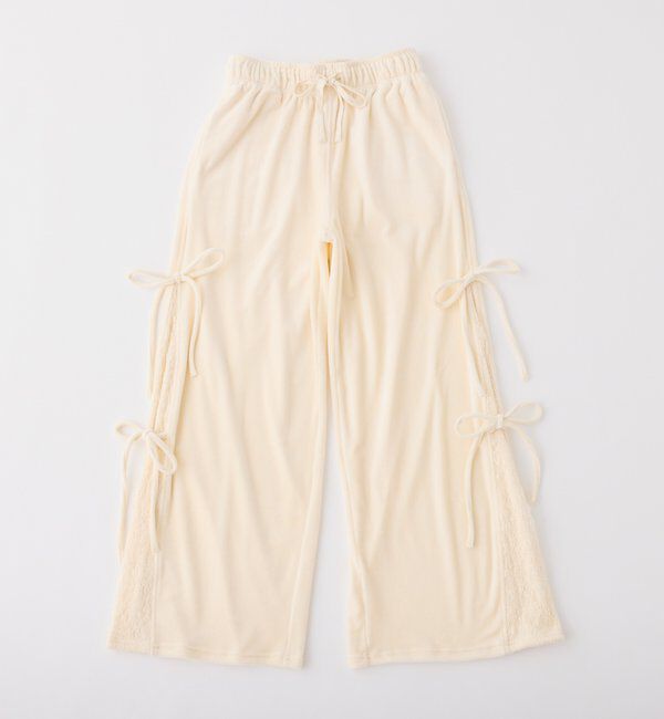  「【セットアップ対応】サイドレースベロアリボンパンツ」|その他|