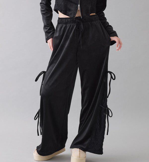  「【セットアップ対応】サイドレースベロアリボンパンツ」|その他|