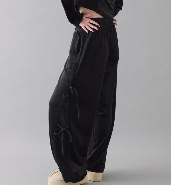  「【セットアップ対応】サイドレースベロアリボンパンツ」|その他|