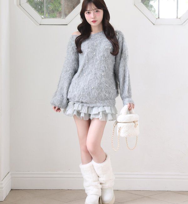  「ビジューシャギーニット」|ニット・セーター|