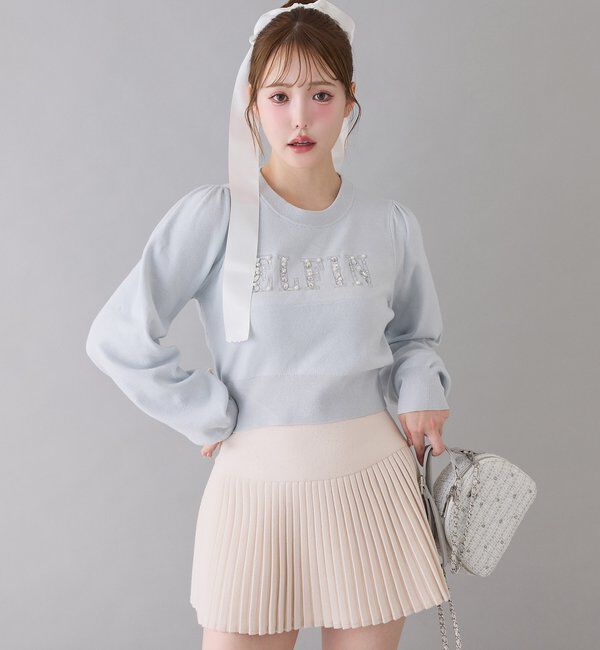  「キラキラビジューロゴニット」|ニット・セーター|