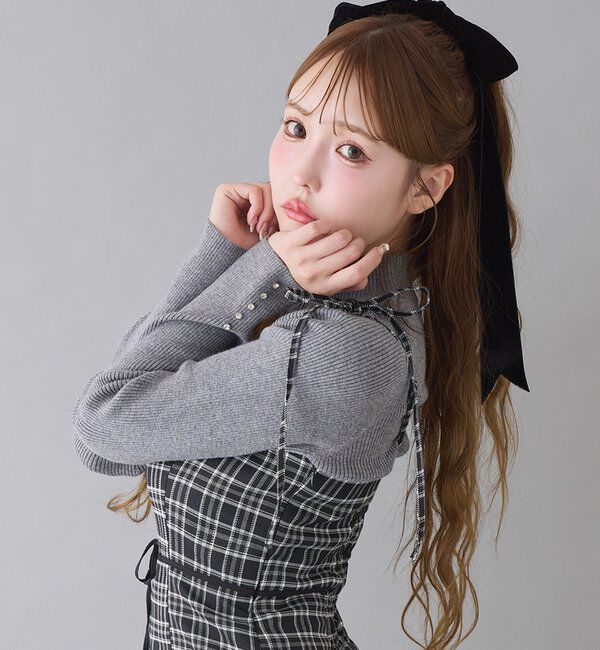  「袖ボタンプチハイニット」|ニット・セーター|