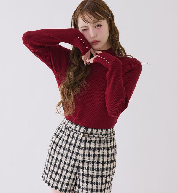  「袖ボタンプチハイニット」|ニット・セーター|