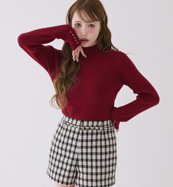  「袖ボタンプチハイニット」|ニット・セーター|