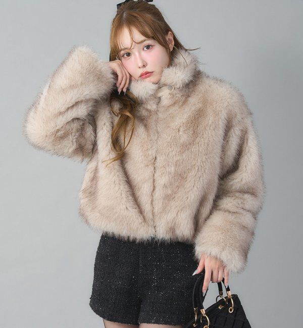  「フェイクファーショートブルゾン」|ダウンベスト・ベスト|