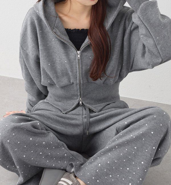  「【セットアップ可能】ビジューカットパンツ」|その他|