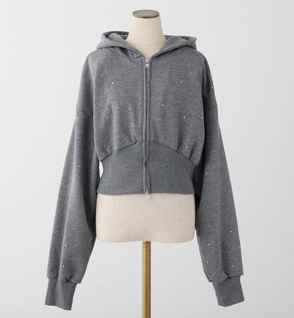  「【セットアップ可能】ビジューパーカー」|プルオーバー|