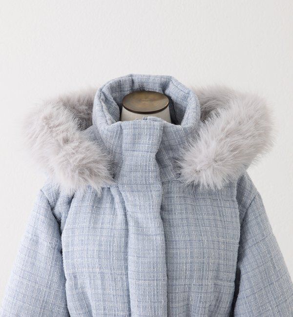  「ベルト付きフェイクファーフードフェイクダウン」|その他|