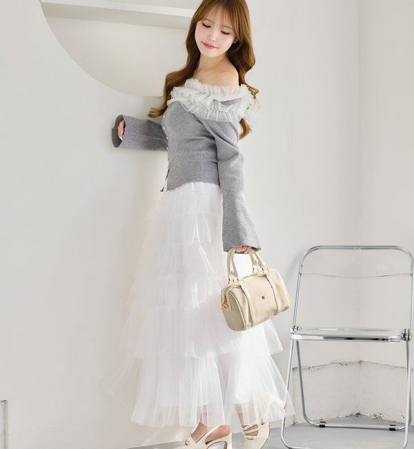  「チュールロングスカート」|スカート|