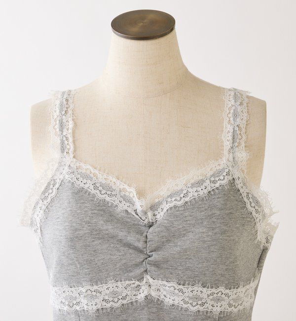  「【セットアップ可能】レース付きカットキャミワンピース」|ワンピース|