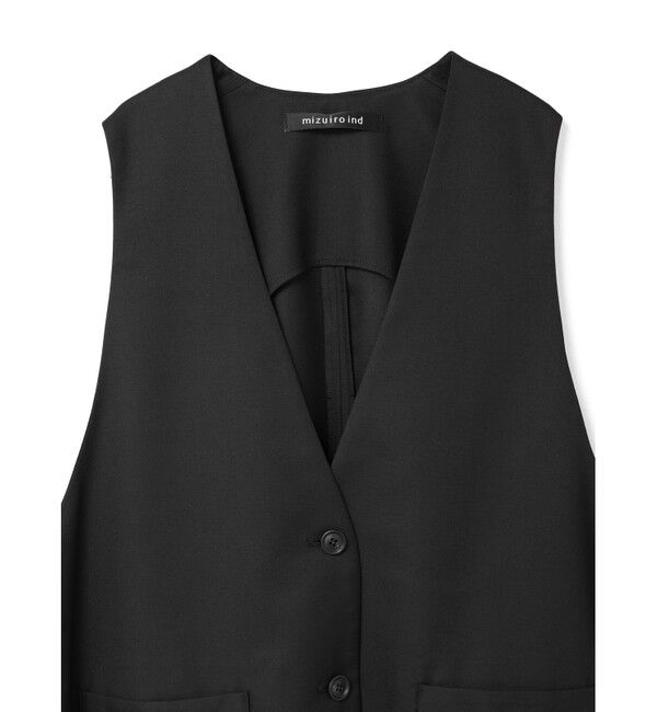 mizuiro ind「mizuiro ind ディープVネックワイドベスト」|ベスト・ジレ|