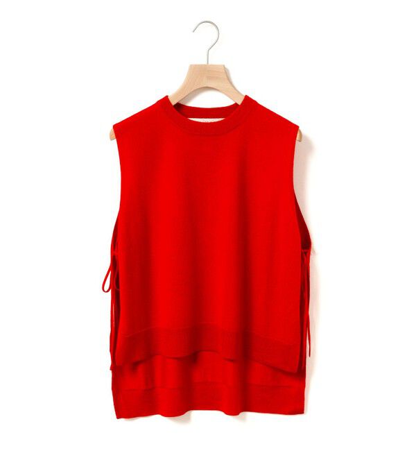 MidiUmi「MidiUmi サイドリボンベスト」|ベスト・ジレ|レッド