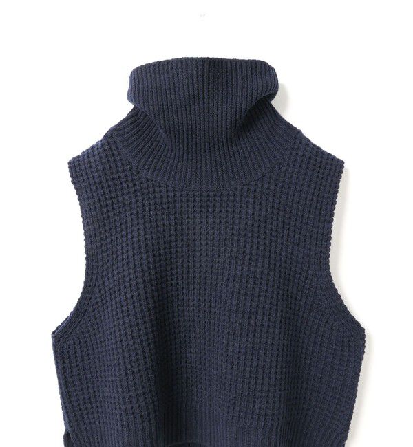 mizuiro ind「mizuiro ind ワッフルハイネックベスト」|ベスト・ジレ|