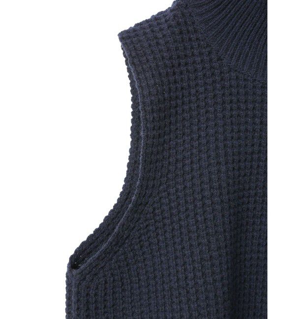 mizuiro ind「mizuiro ind ワッフルハイネックベスト」|ベスト・ジレ|