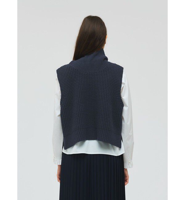 mizuiro ind「mizuiro ind ワッフルハイネックベスト」|ベスト・ジレ|