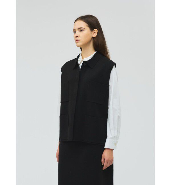 mizuiro ind「mizuiro ind 襟付きワイドベスト」|ベスト・ジレ|