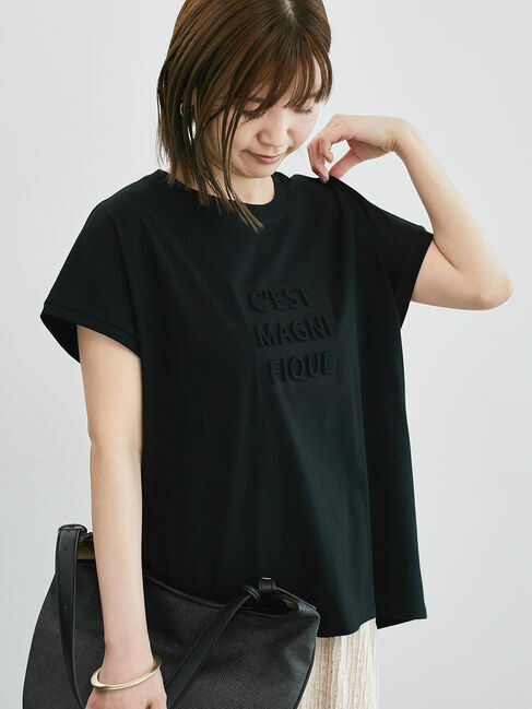 Lugnoncure「エンボスロゴTシャツ」|Tシャツ・カットソー|ブラック