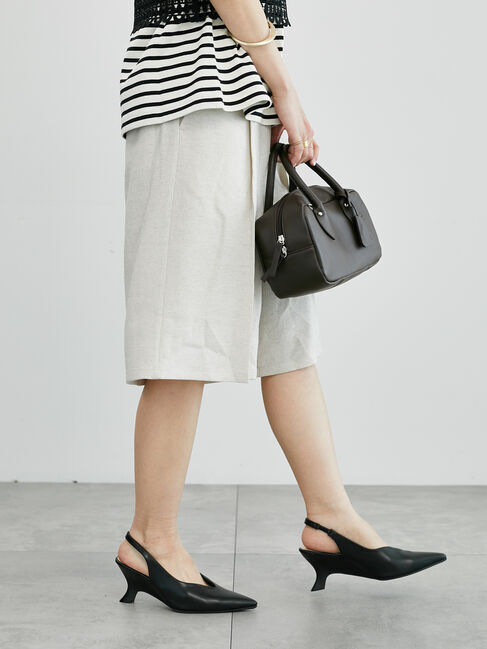 Lugnoncure「麻調タックハーフパンツ《2025summer catalog item》」|その他|オフホワイト