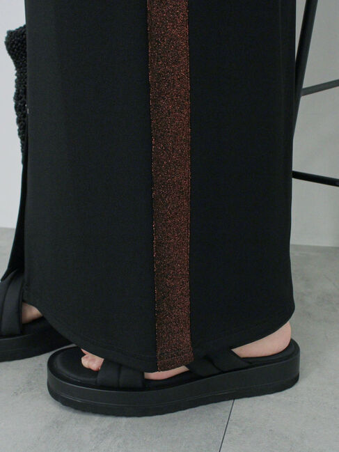 Samansa Mos2 blue「サイドラメラインスカート」|スカート|