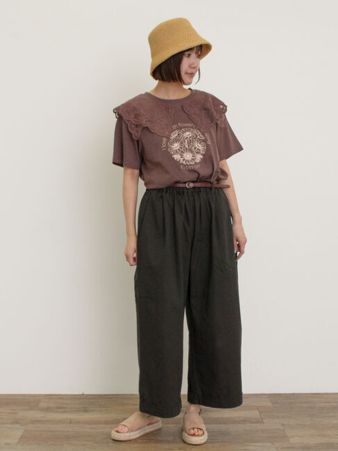 Samansa Mos2「【S/Mサイズ】ベルト付きチノワイドパンツ」|その他|