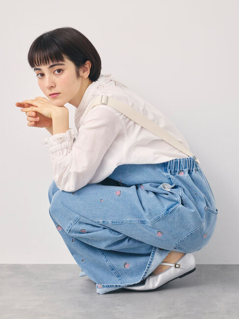 Samansa Mos2「【オーガニックコットン】デニムサロペット」|その他|