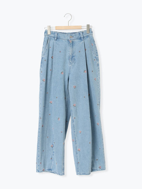 Samansa Mos2「【オーガニックコットン】デニムバレルパンツ」|その他|サックスブルー