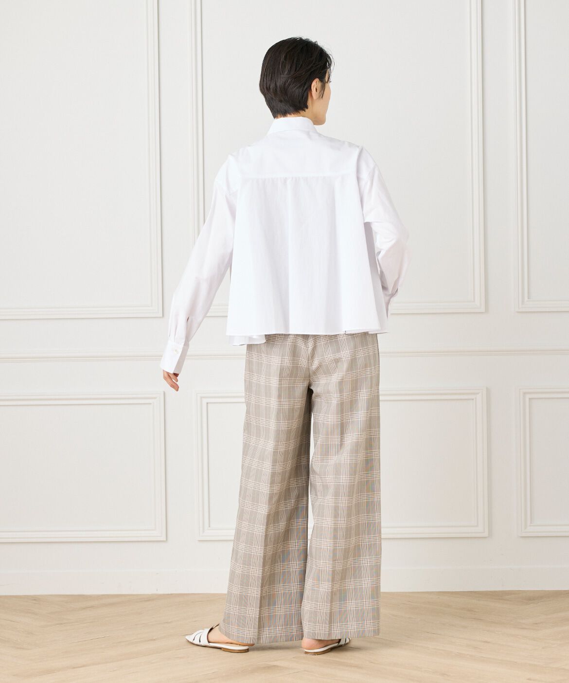 INED「《大きいサイズ》バックフレアシャツ」|シャツ・ブラウス|