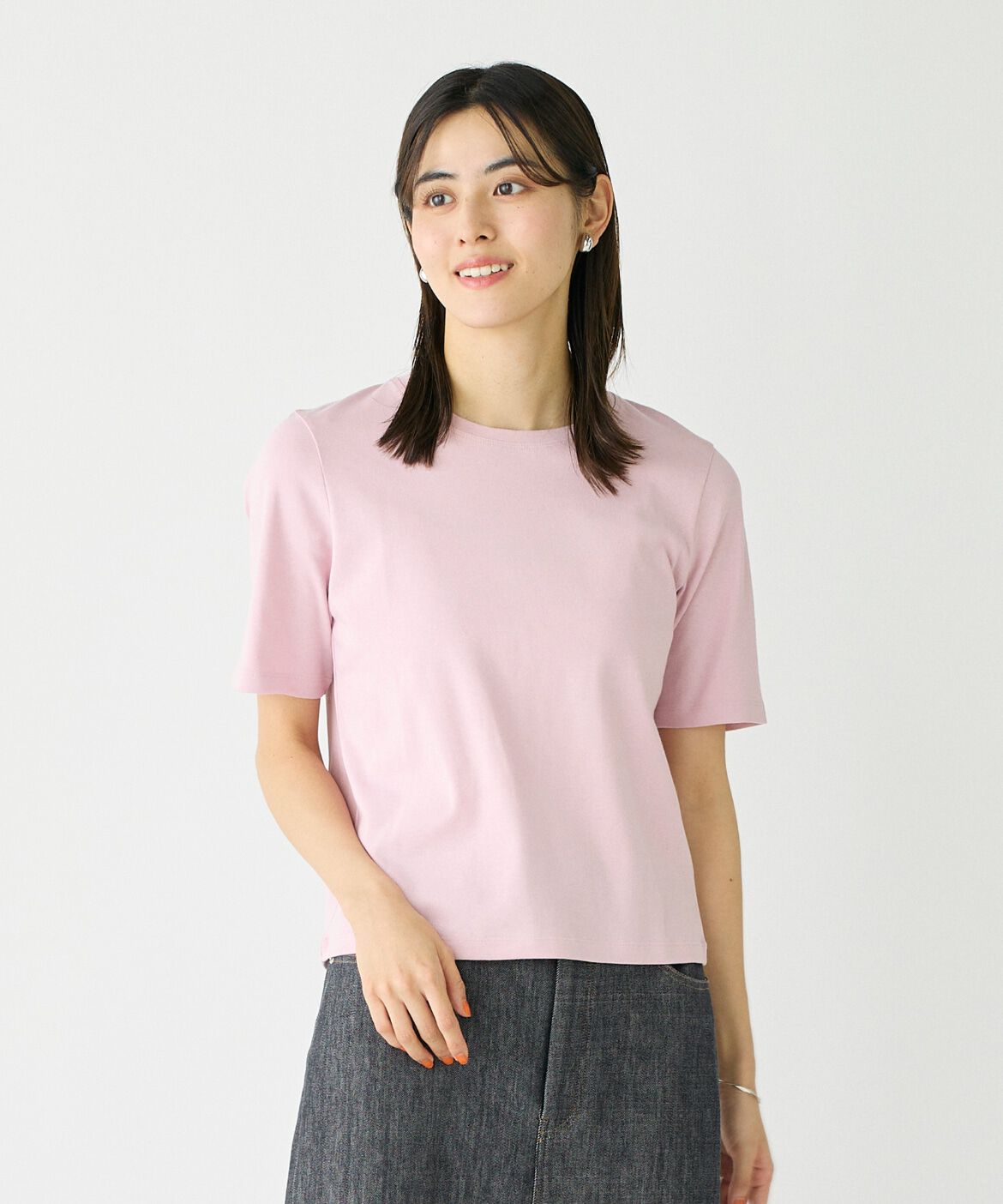 DAY by DAY it&rsquo;s international「クルーネックTシャツ《スビン綿MIXフライス》」|Tシャツ・カットソー|ピンク1