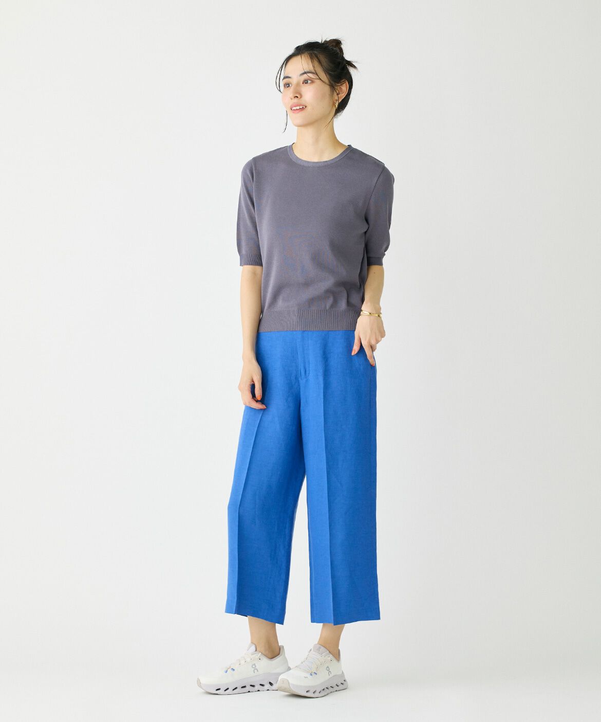 DAY by DAY it&rsquo;s international「クルーネック5分袖ニット《ガスコットン》」|ニット・セーター|