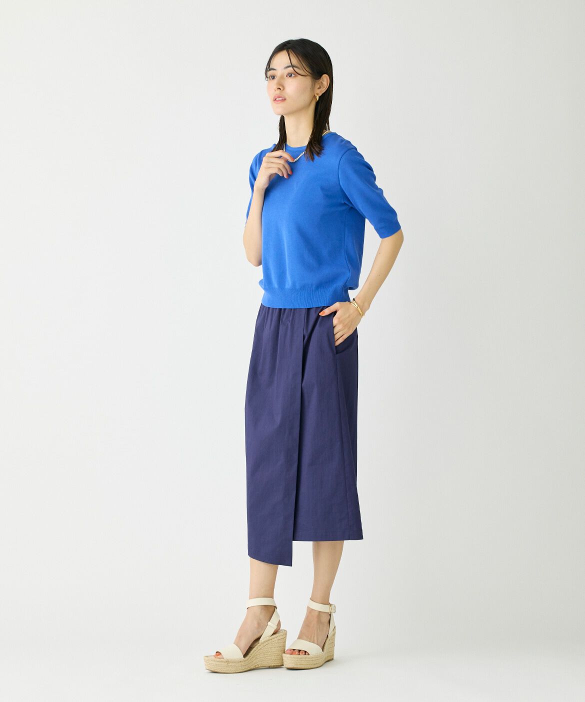 DAY by DAY it&rsquo;s international「クルーネック5分袖ニット《ガスコットン》」|ニット・セーター|