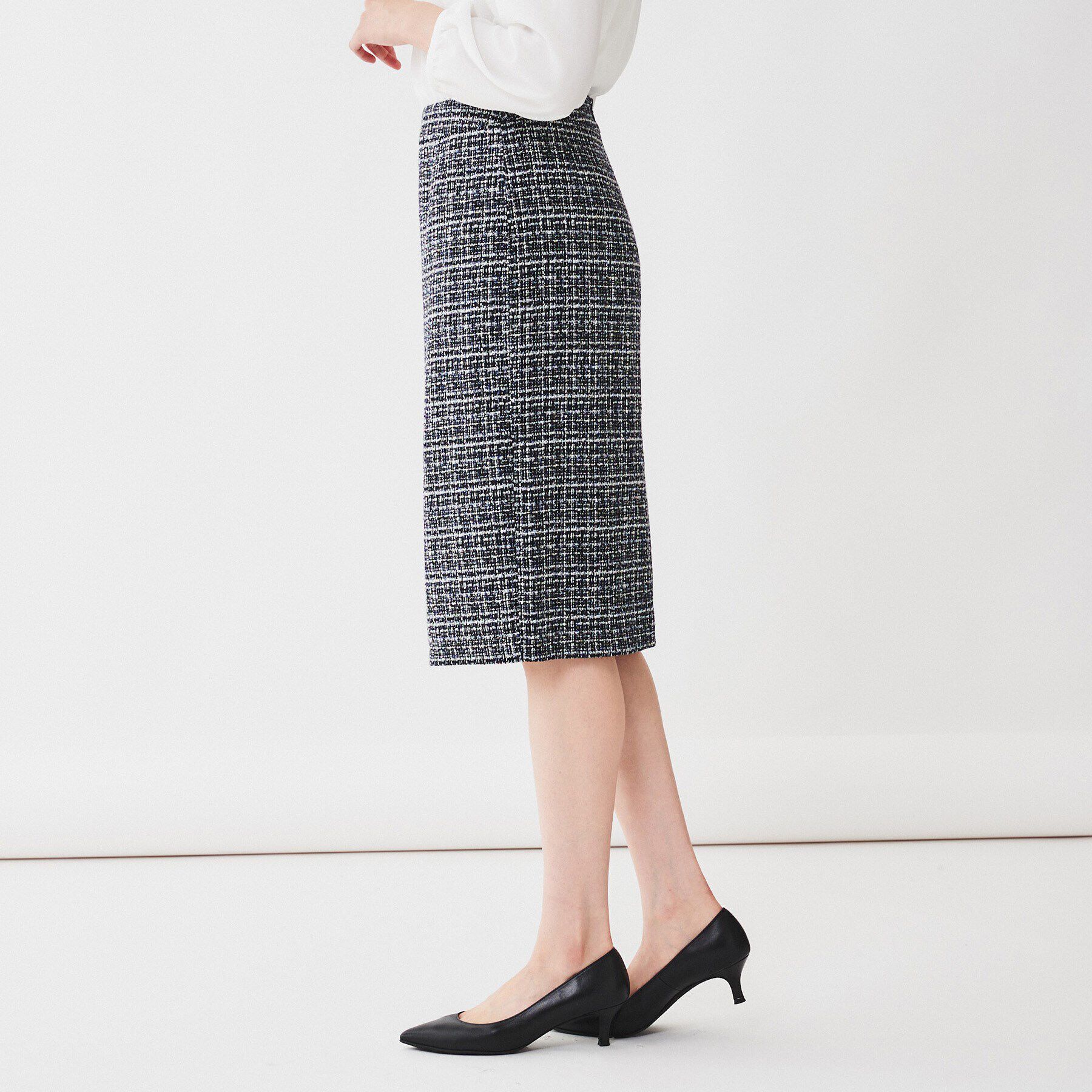 UNTITLED「【入卒／セレモニー／通勤】ラメツイードタイトスカート」|スカート|