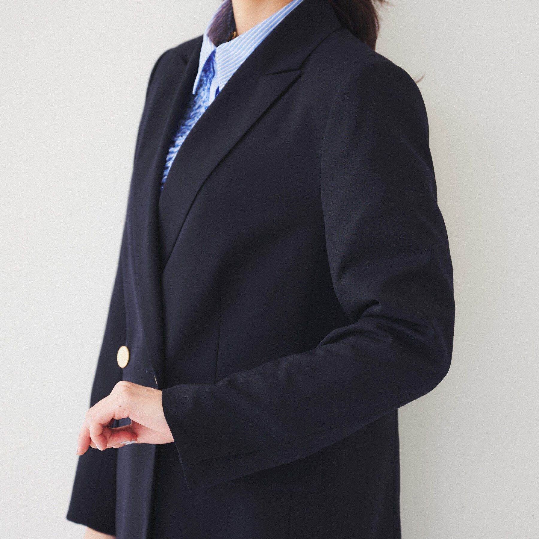 UNTITLED「【通勤/春の軽羽織り】サマーウール調 ダブルブレストジャケット」|テーラードジャケット|