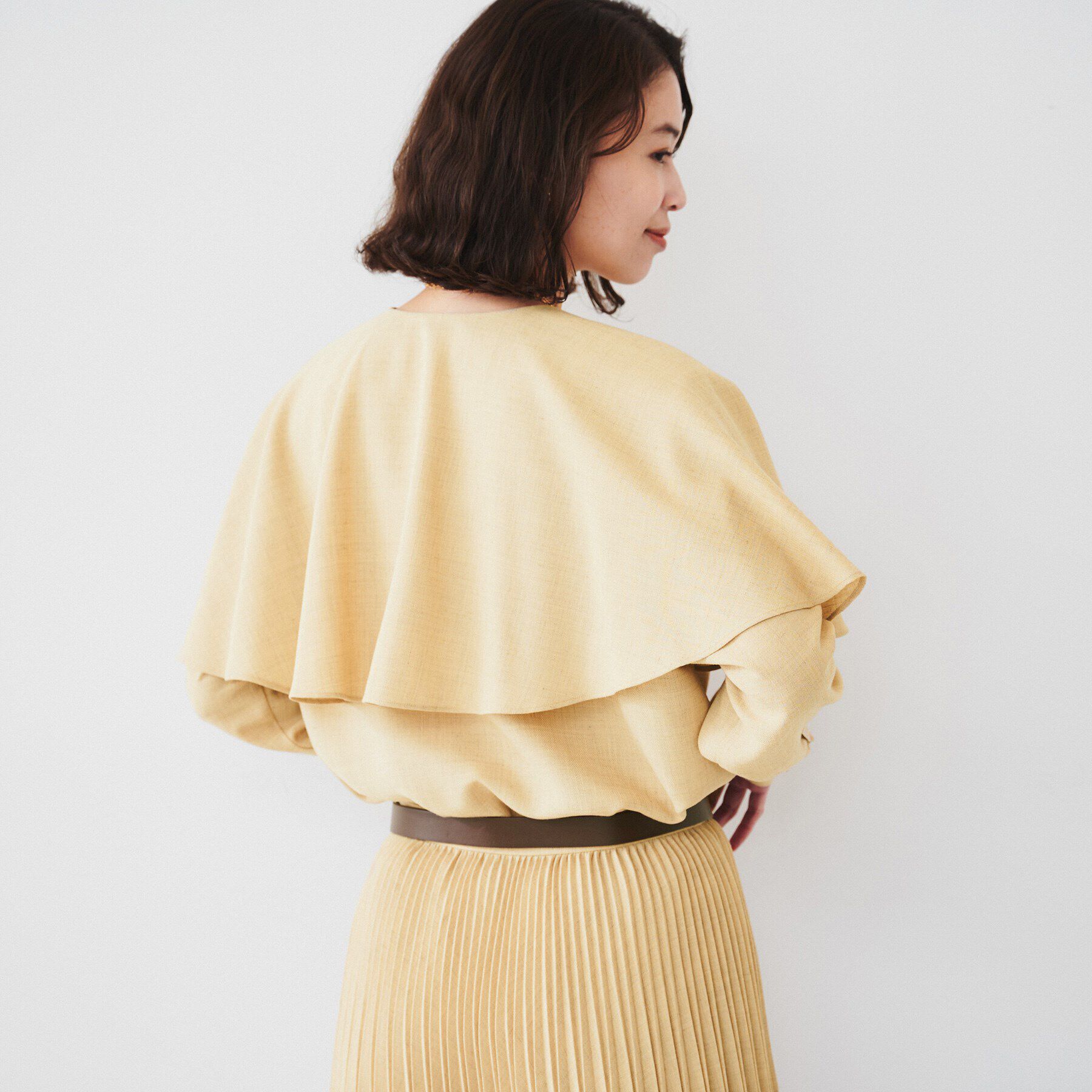 UNTITLED「【セットアップ可能】ケープカラーブラウス」|シャツ・ブラウス|