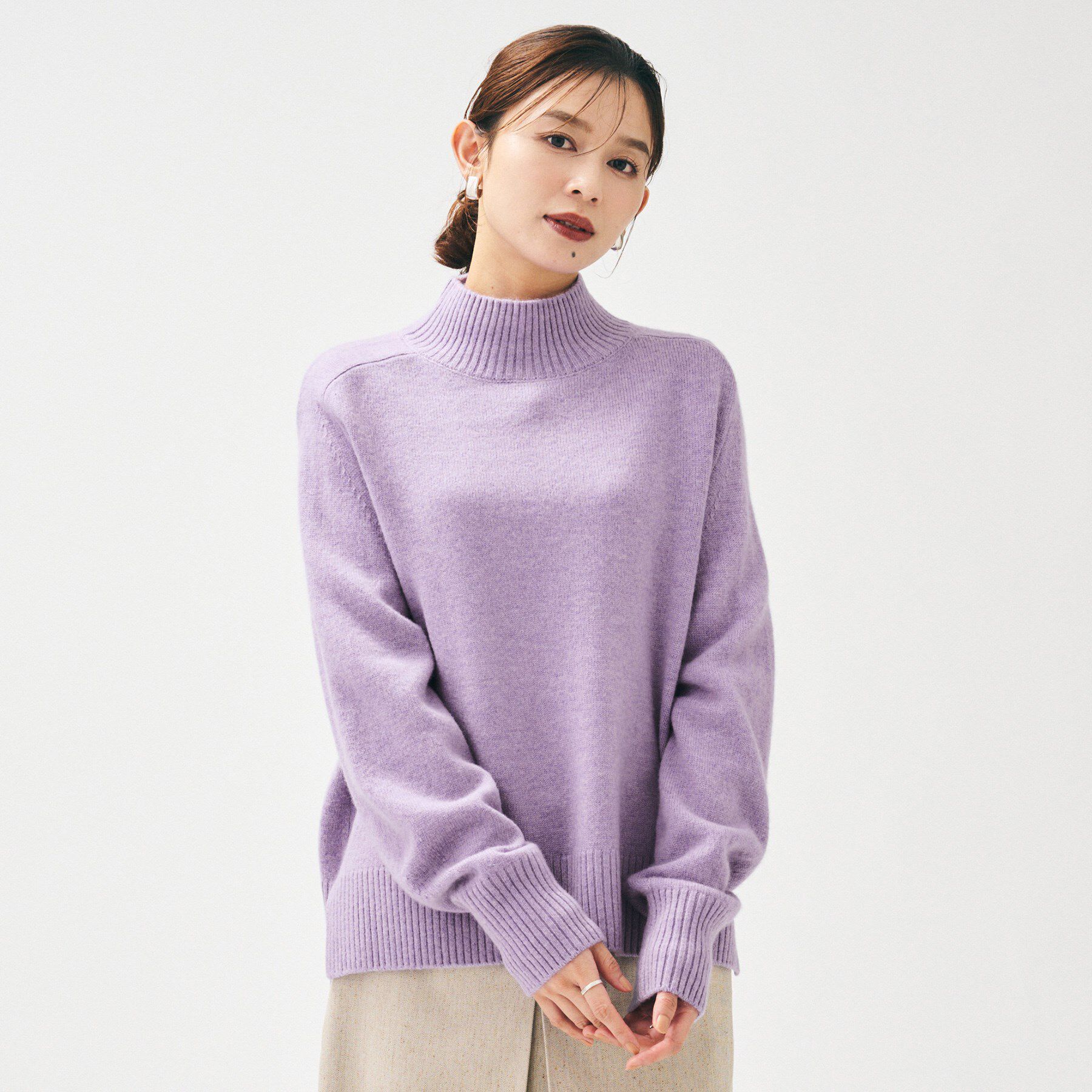 UNTITLED「【8色展開/洗える】ウールカシミヤ ハイネックニット」|ニット・セーター|