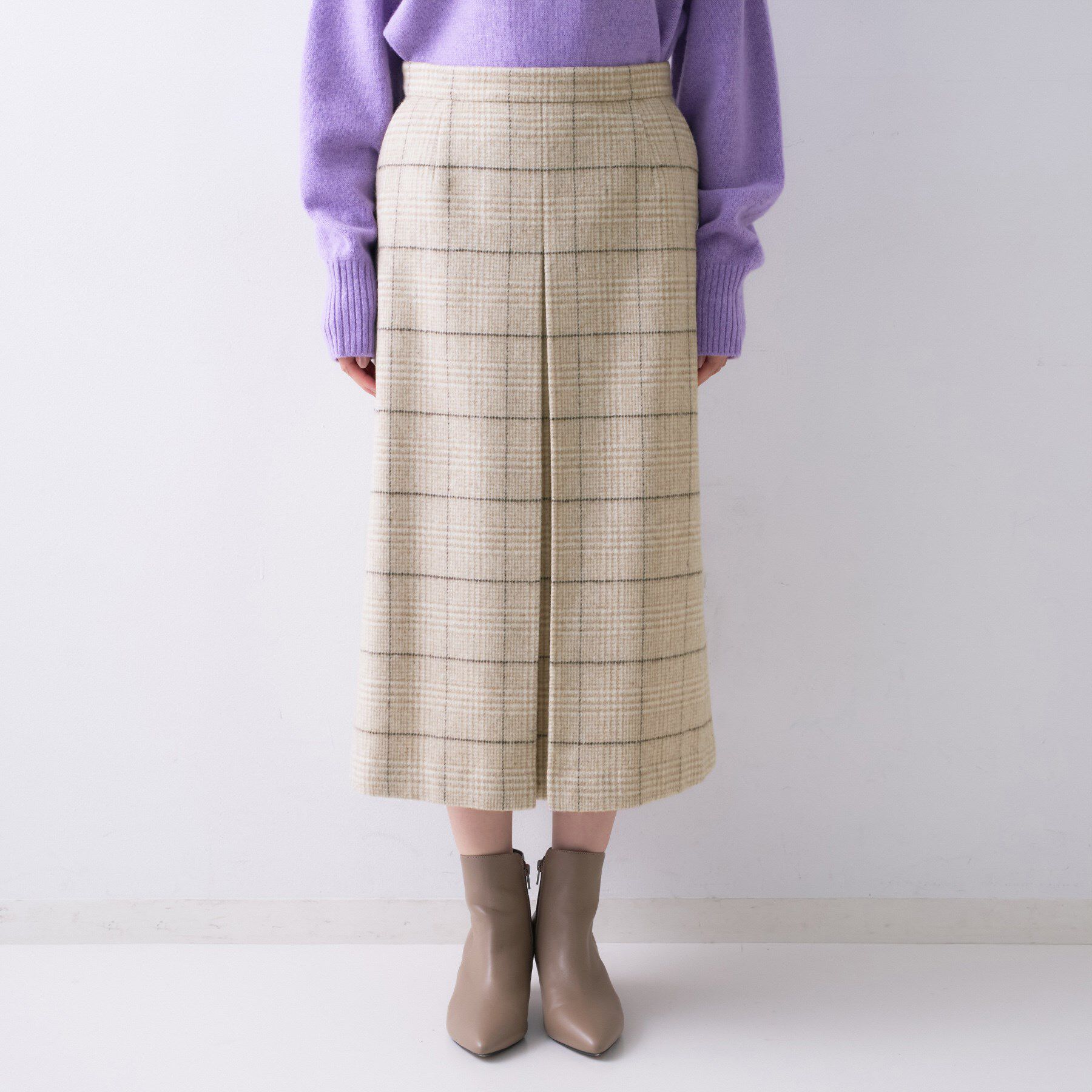 UNTITLED「【ふんわり/タイト見え】グレンチェックスカート」|スカート|