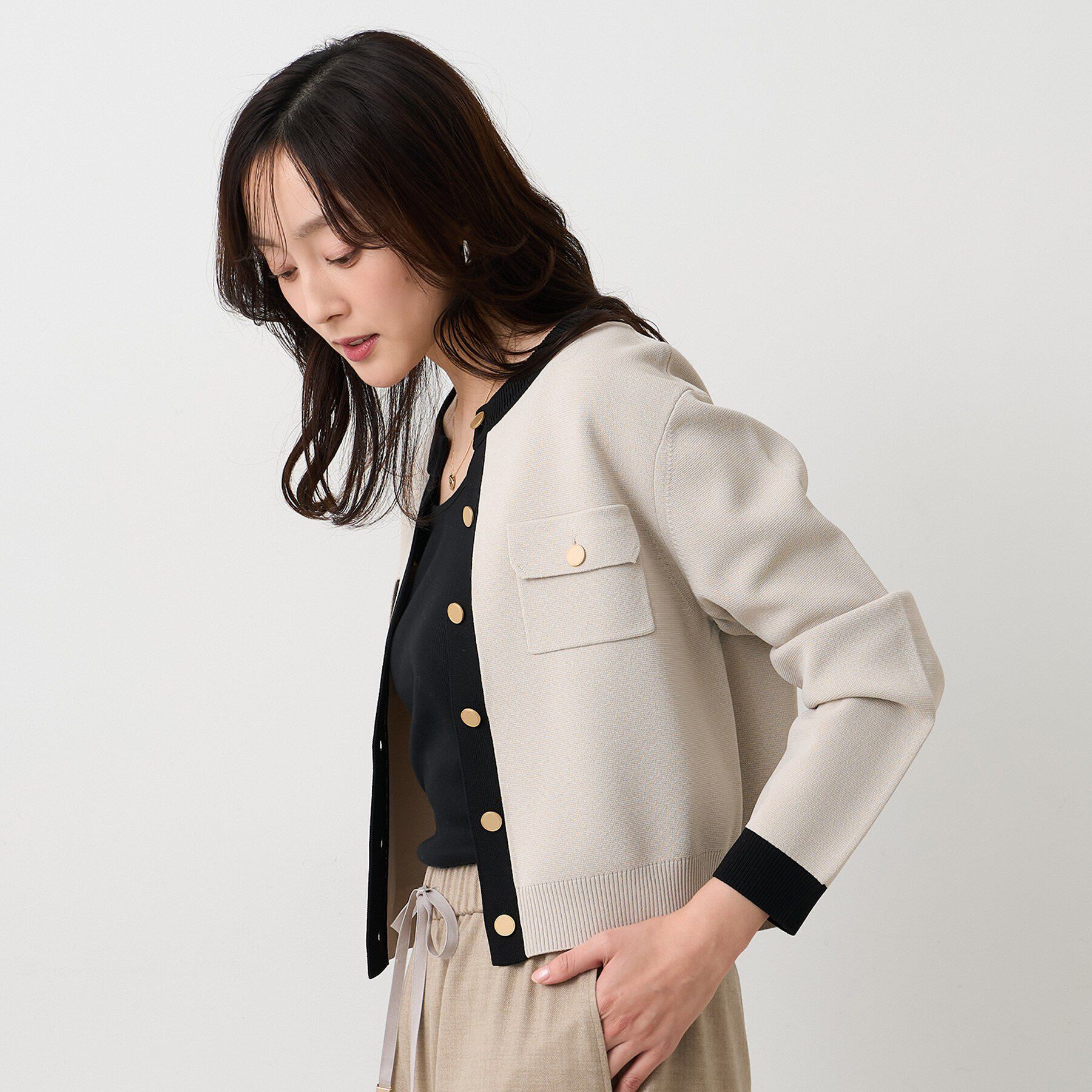 UNTITLED「【洗える/ジャケット風】ミラノリブカーディガン」|カーディガン|