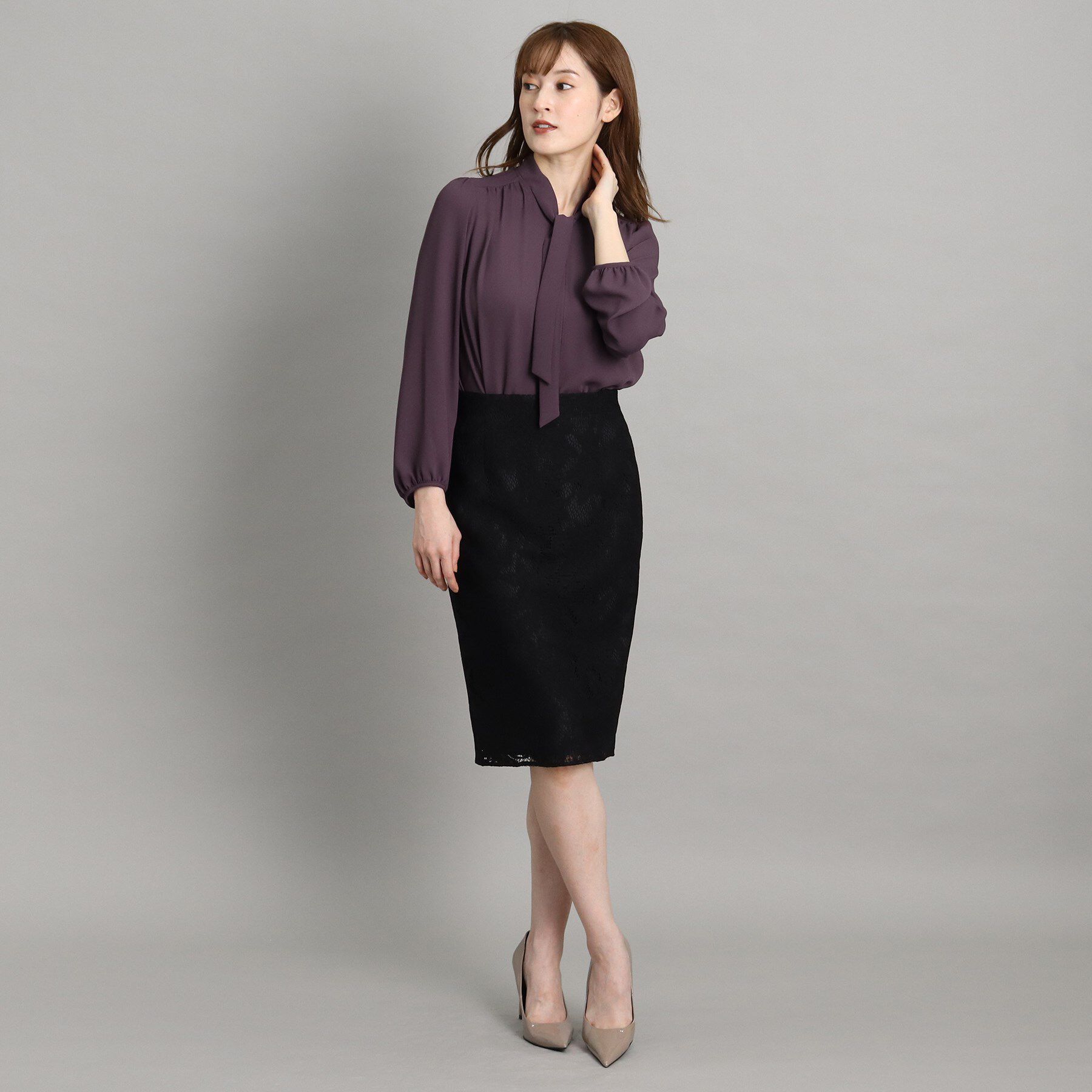 COUP DE CHANCE「【一枚着／ジャケットイン】女性らしい細ボウタイブラウス」|シャツ・ブラウス|