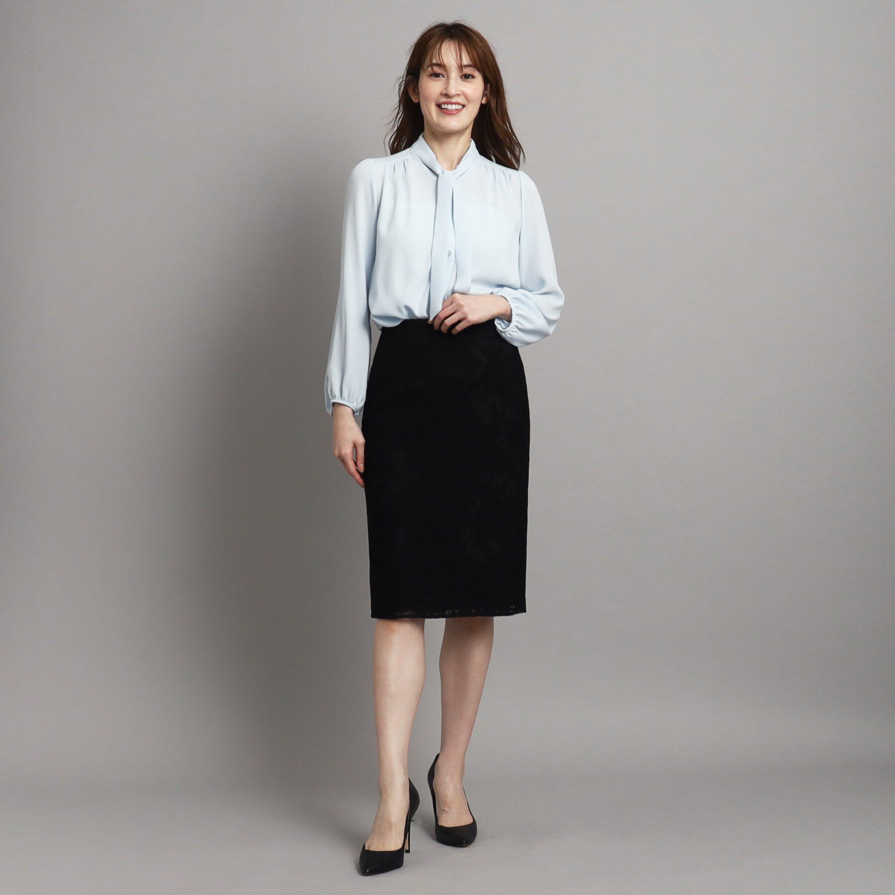 COUP DE CHANCE「【一枚着／ジャケットイン】女性らしい細ボウタイブラウス」|シャツ・ブラウス|