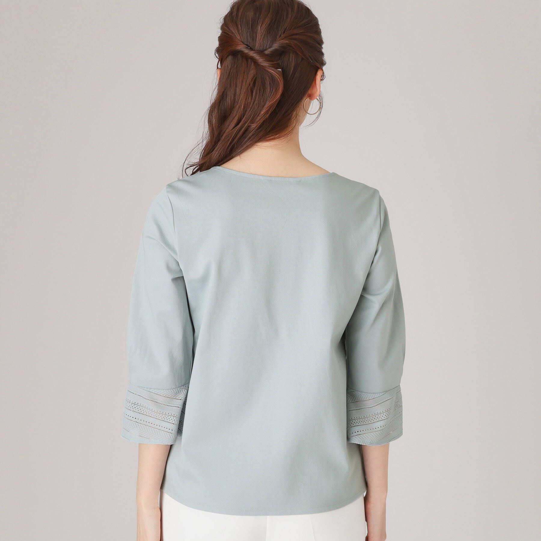 COUP DE CHANCE「【洗える／日本製／きれいめジャージ素材】レース使いプルオーバー」|シャツ・ブラウス|