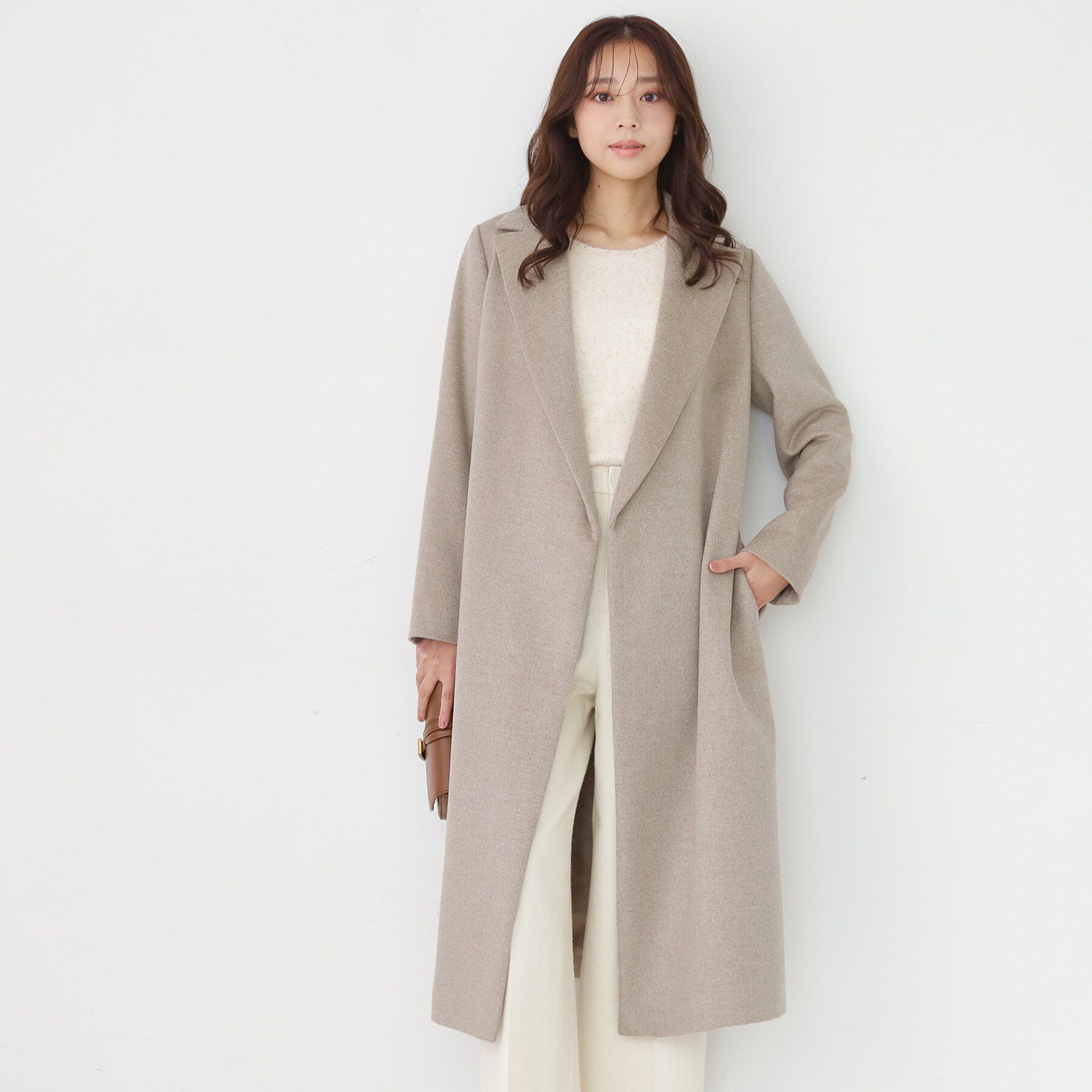 COUP DE CHANCE「【カシミヤ100％／日本製】ロングガウンコート」|チェスターコート|