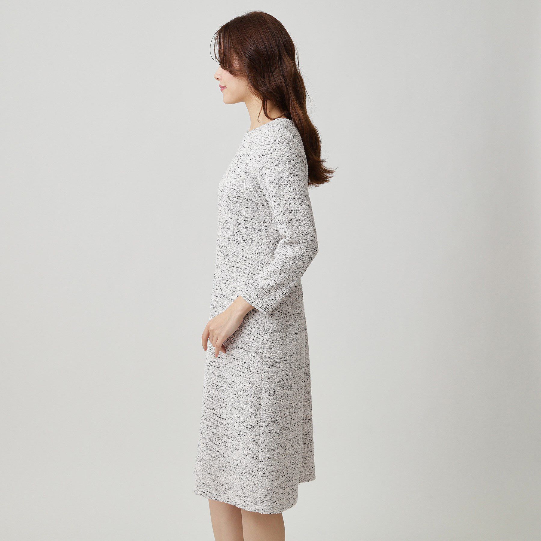 COUP DE CHANCE「【手洗い可／日本製／伸縮性】ツイード見えワンピース」|ワンピース|
