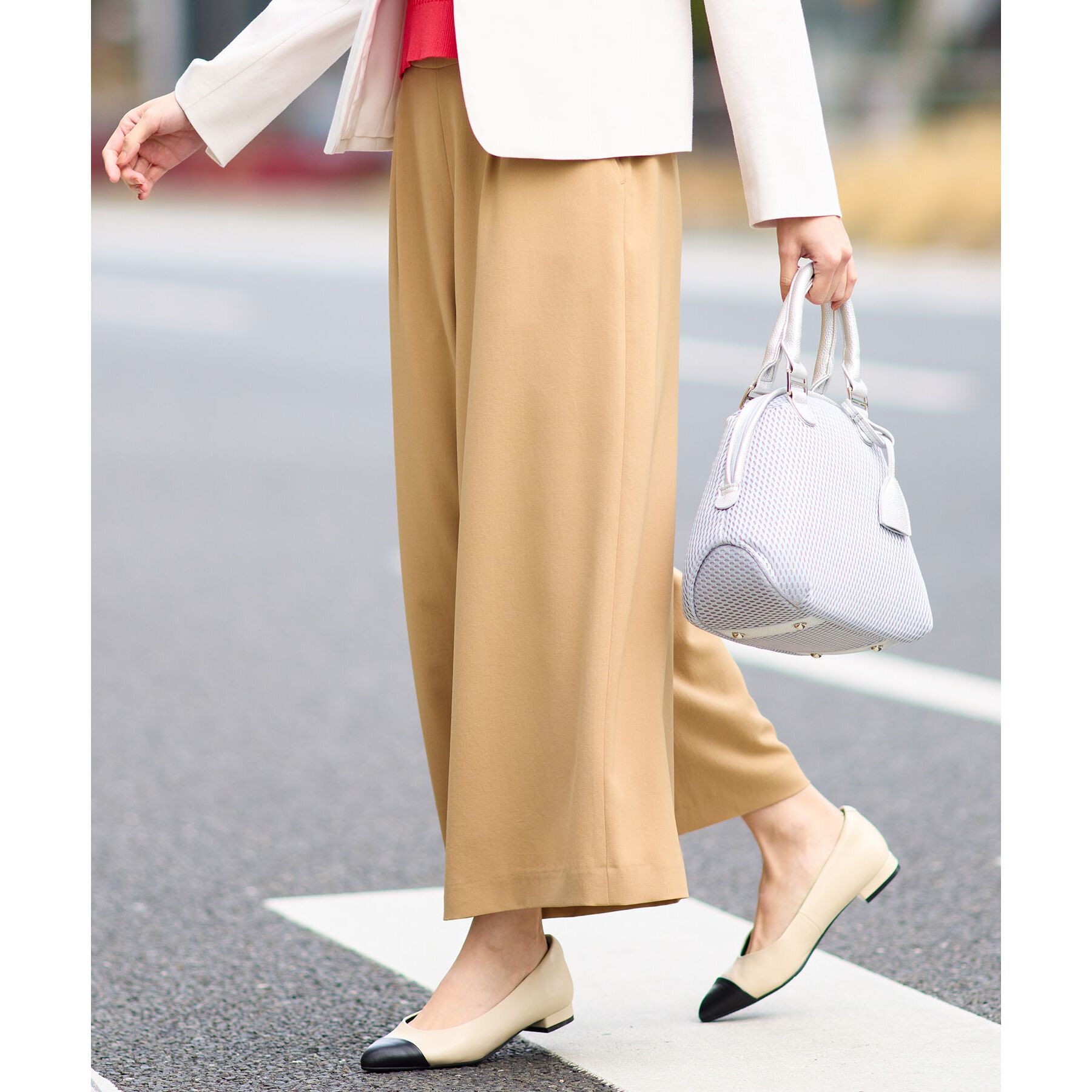 Reflect「【手洗い可】フリュイドスカーチョパンツ」|その他|キャメルブラウン(0