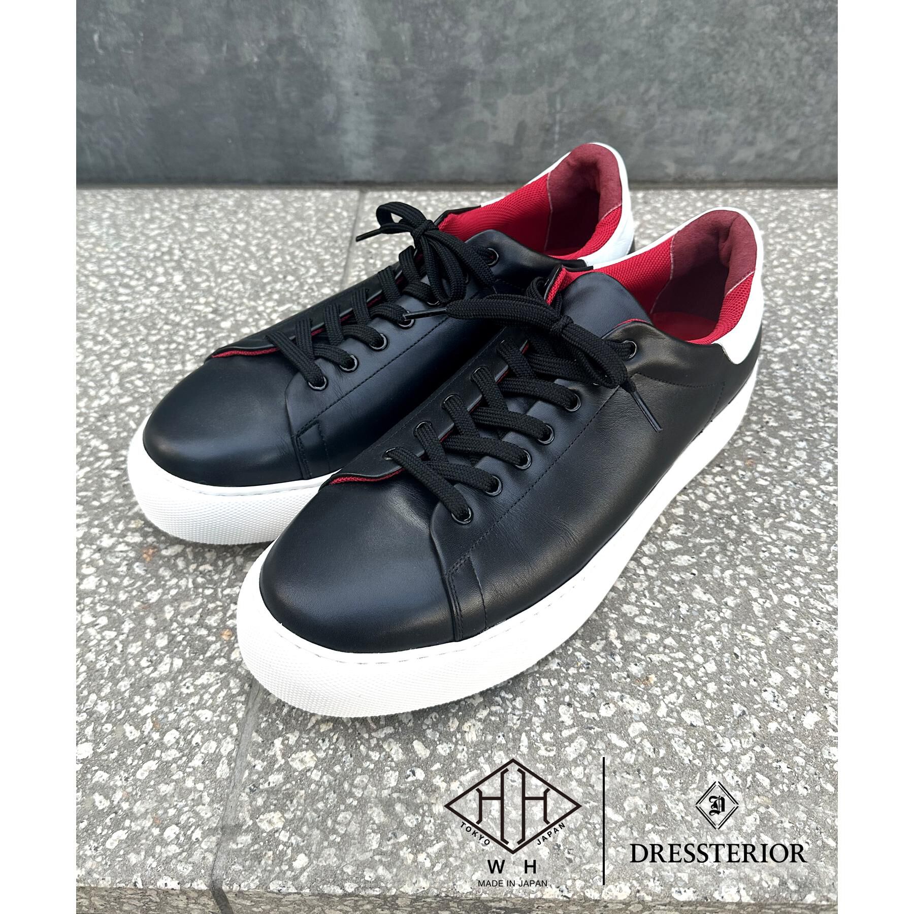 DRESSTERIOR「【DRESSTERIOR別注】WH（ダブルエイチ）レザースニーカー」|スニーカー|ブラック(910)
