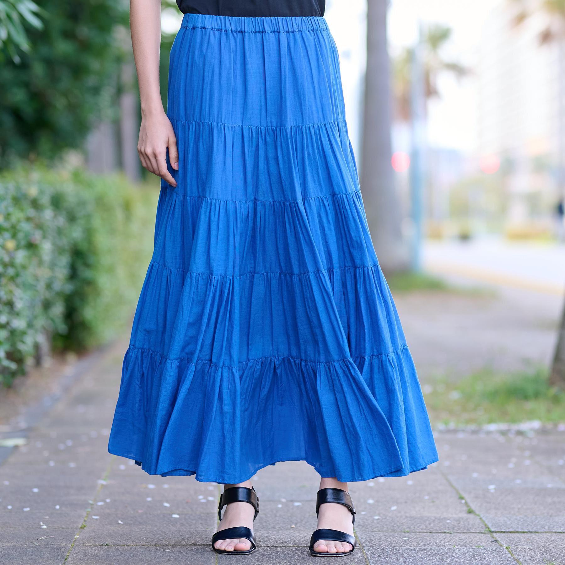 DRESSTERIOR「【大人百花春号掲載 モデル美香さん着用】洗える/コットンボイルティアードスカート」|スカート|