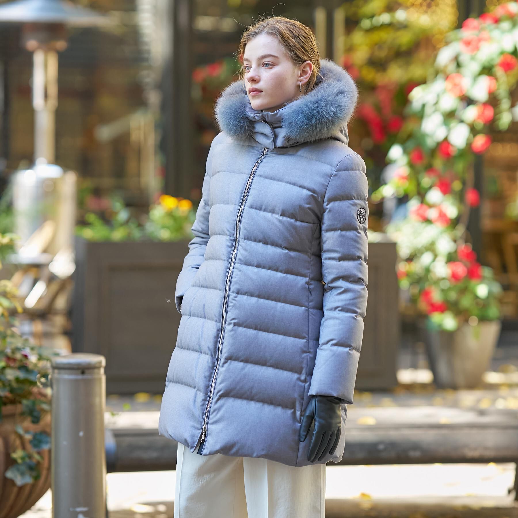 DRESSTERIOR「【CLASSY.12月号掲載/フード＆ファー取り外し可】ブルーFOXファー ホワイトグースダウン」|ダウン|