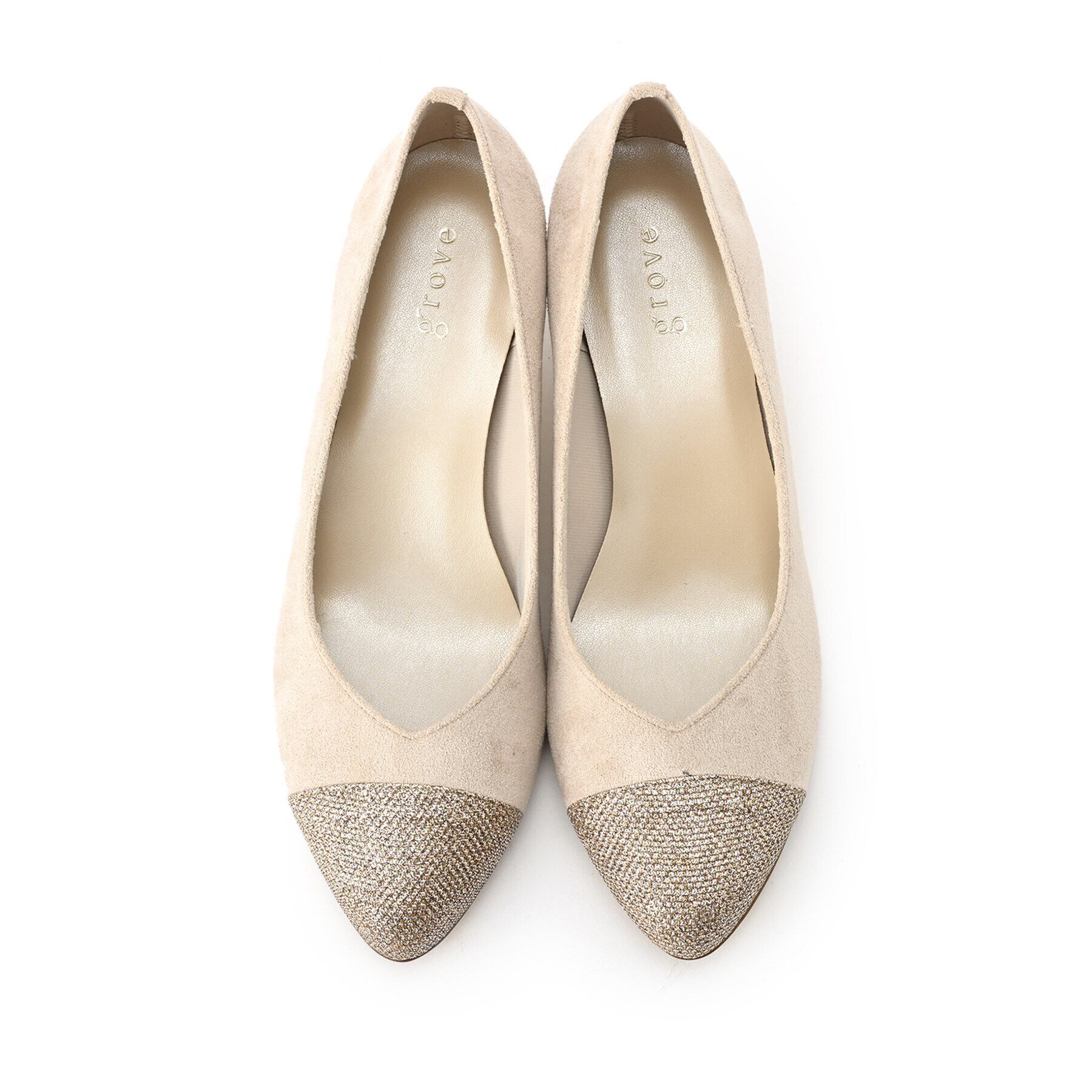 grove「【ふわっと心地よい足入れ】やわここち(R)Vカットパンプス」|パンプス|